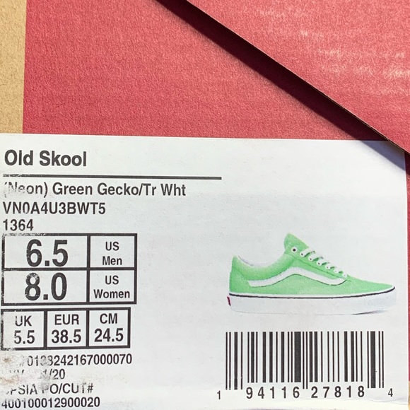 VANS Women’s Neon Green Old Skool Various sizes - Picture 6 of 6